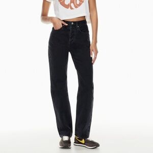 Denim Forum Joni High Rise Loose Jeans in Size 26, Black